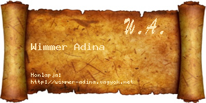 Wimmer Adina névjegykártya